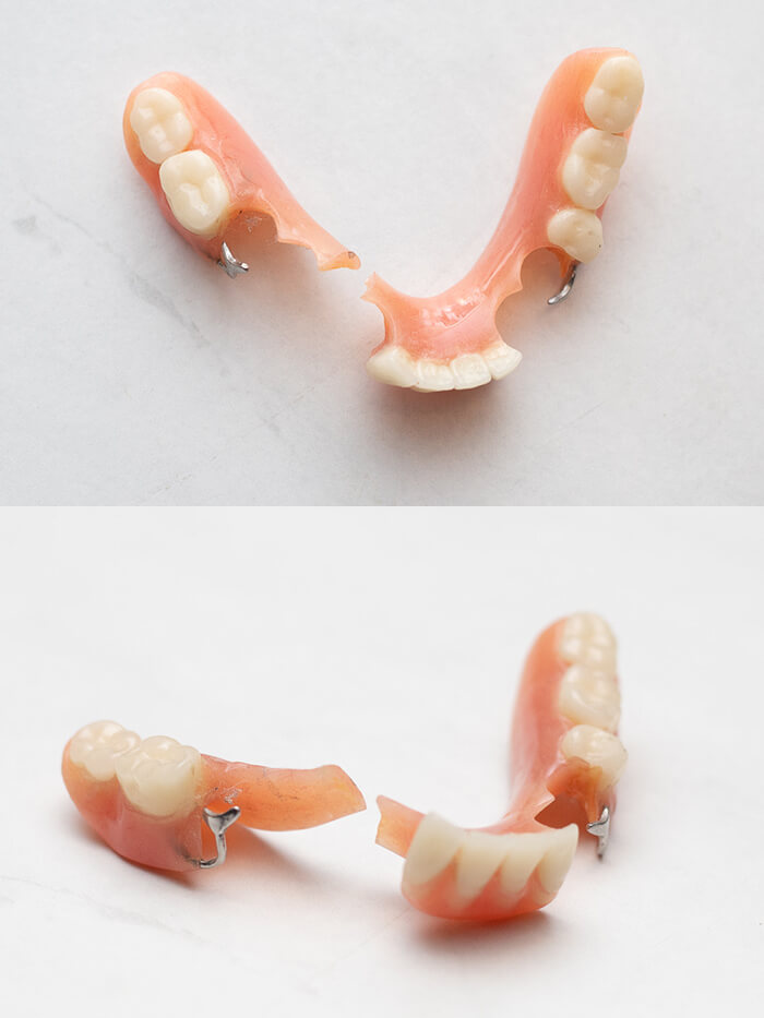 partial cracked in half